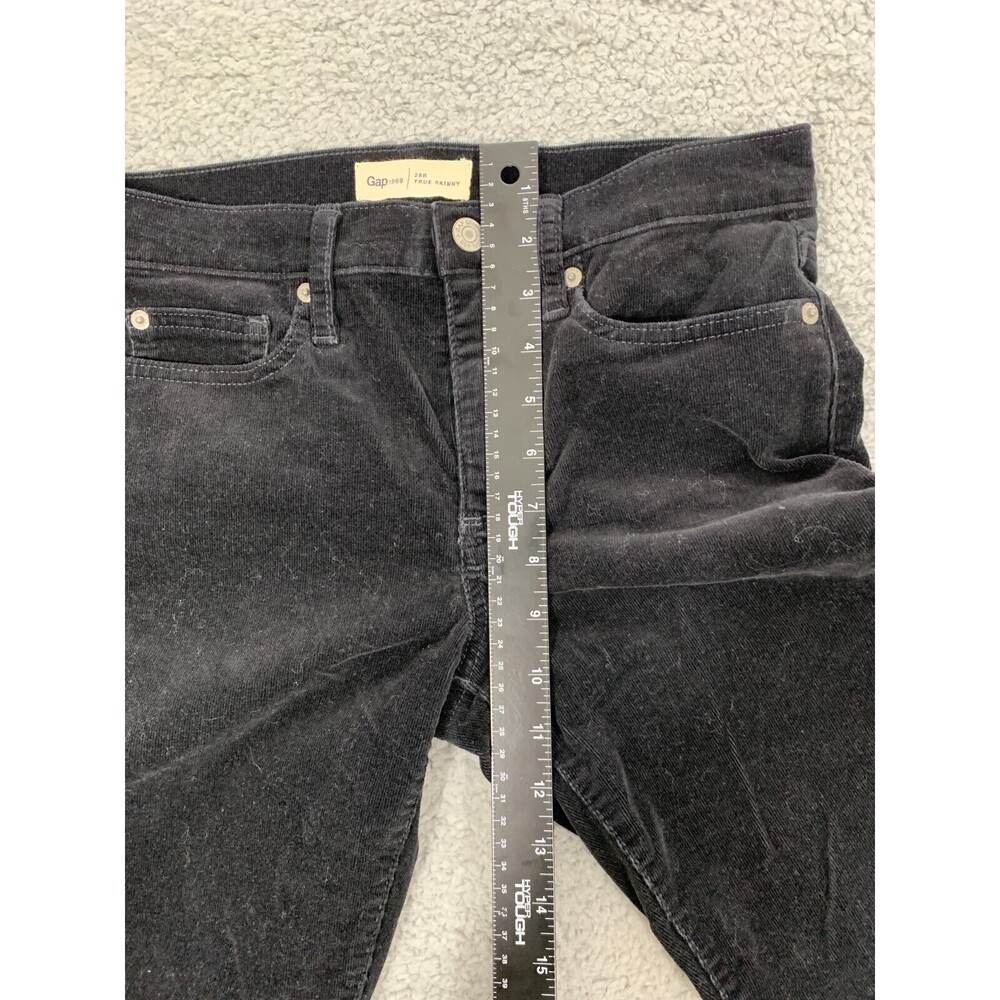GAP 1969 28R True Skinny Black Denim Velour Jean Pants Stretch Skinny 2017 - Picture 11 of 14
